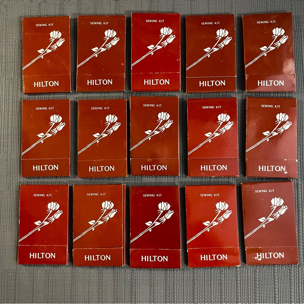 Vintage Set of Hilton Hotel Sewing Kits Unused - Set of 15